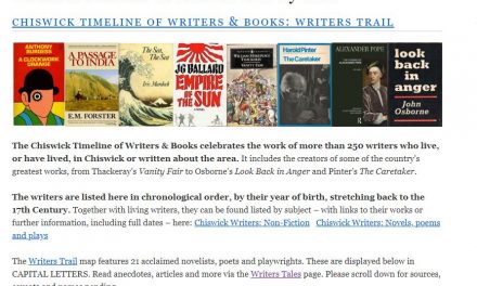 Chiswick Timeline of Writers and Books Hits 250 Entries